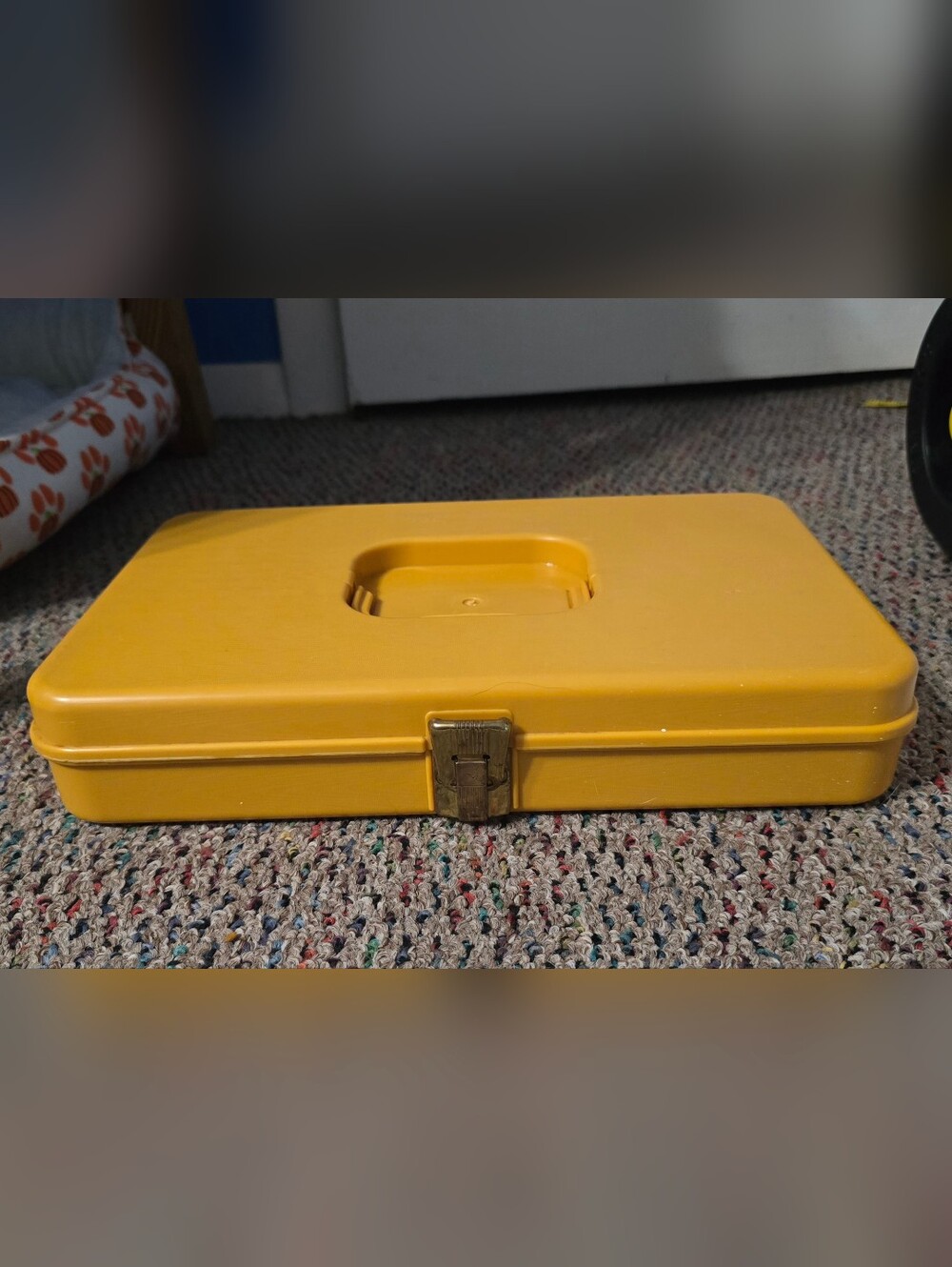 Vintage 1960s Gold Plastic Sewing Thread Spool Bobbin Holder Caddy Wilson MFG